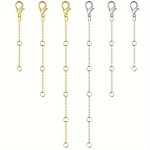 3PCS Golden Stainless Steel Necklace Extender Chain Necklace Extenders For Bracelet Anklet Stainless Steel Chain Extenders For J