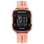 Women's Luna Lcd Digital Rubber Strap Ladies Watch Pastel Pink