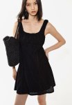 Corset-style Jersey MINI Dress - Black