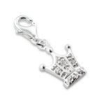 C1284-C932 - 925 Sterling Silver Cz Crown Small Dangle Charm