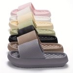 Simple Solid Color Slides Casual Open Toe Soft Sole Shoes Comfortable Indoor Home Bathroom Slides
