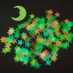 100PCS Colorful Luminous Stars With 1PC Moon Wall Stickers For Bedroom 3D Luminous Stars Stickers Create Realistic Starry Sky Room Decor Home Art Decor