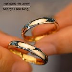 Ladies' Elegant Tungsten Steel Ring Luxurious Golden Plating Non-tarnish Fashionable Stackable Band Simple & Luxury Style Couple