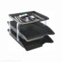 Bantex A4 Pp Optima Letter Tray & Organiser Set Black