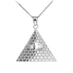 Sterling Silver 925 Pyramid Charm All Seeing Eye Of Providence Illuminati Pendant Necklace 18