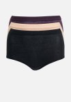 Jockey 3 Pk Plain Full Brief - Black taupe plum