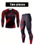 2-PIECE Men's Workout Sports Suits Mid Stretch Quick-drying Long Sleeve Compression T-Shirt And Breathable Shorts For Gym Fitness Training