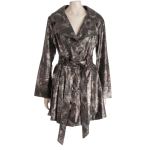Reptile Designed Belted Coat - L