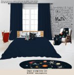 Kids Duvet Set Space Scientific Math