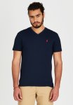 Polo Basic V-neck Tee - Navy