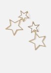 Mid Charm Earring- Up Gold Diamante Stars