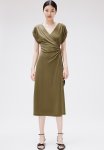 Jersey Wrap Dress - Dark Khaki Green
