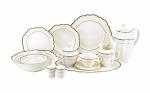 Euro Porcelain 57-PC Banquet Dinnerware Set Luxury Bone China Tableware Service For 8 6664-3 6664-20