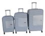 Durable Silver-grey Abs Luggage Set With Security Features And Smooth Wheels