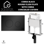 Cobra Black Round Flush Plate With Concealed Cistern