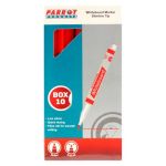 Parrot Whiteboard Marker Slimline Red Box Of 10