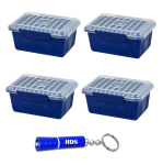 Rectangular 600ML Lock Lunch Box - Dark Blue With Hds Branded Torch