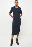 Polo Wmn Ms Ribbed Henley Dress - Navy