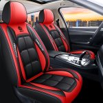 Luxury Pu Leather Car Seat Covers For Front Row - Universal Fit Sponge Filled Comfort Protector For Sedan And Suv - Durable Styl