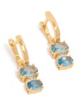 Goldair Gold Plated Light Blue Cubic Zirconia Circles Huggie Earrings