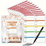 100PCS 6X3CM Colorful Refrigerator Labels Food Storage Label Stickers Refrigerator Stickers Removable For Food Containers Kitche