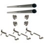 Matoc 25MM Double Curtain Pole Set -silver -dbl Extend Brkts -flat End Caps -5.0M