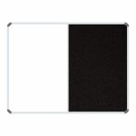 Non-magnetic Combination Whiteboard 1200 900MM - Black Felt