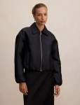 Everly Satin Bomber Jacket - 16 Black