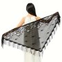 1PC Lace Shawl Lace Triangle Towel Shawl Boho Polyester Geometric-pattern Headscarf