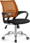 Zippy Netting Back Office Chair With Chrome Base Orange & Black