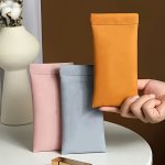 Chic Soft Faux Leather Fashion Glasses Pouch - Auto-closure Fashionable Eyewear Storage Bag