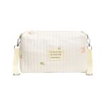 Handbag Pram Pushchair Hanging Bag Embroidery Pattern Mom Bag For Women Large Capacity Travel Soft Diaper Storage Bag