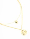 Goldair Gold Plated Organic Oval Layered Necklace