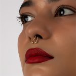 18K Gold Plated Stainless Steel U-shaped Fake Nose Ring Clip-on Non-piercing Nose Hoop Hip Hop Vacation Style - Unisex No Pierci