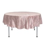 Your Chair Covers - 90 Inch Round Blush Crinkle Taffeta Tablecloth Elegant Shiny Table Linen For Weddings Parties And Special Ev