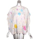 Kids Cape White With Balloons Hook & Loop