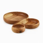 Round Wooden Bowl Small Medium Large Sizes - Large
