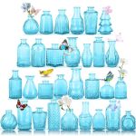 Glass Bud Vase Set MINI Vases For Flowers Bulk Vintage MINI Vases For Centerpieces Wedding Decor Home Flower D Cor Candle Holder