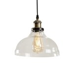 Farmhouse Glass And Metal Pendant Light Antique Brass