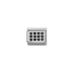 Composable Classic Link In Silver And Black Stones