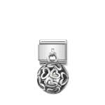 Composable Pendant Link Hearts Simulated Pearl