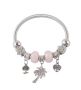 Stainless Steel Coconut Tree & Heart Charm Bracelet