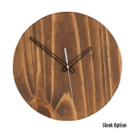 Quinn Wall Clock In Pine - 300MM Dia Mid Brown Sleek White Second Hand