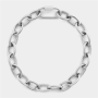 Stainless Steel Textured Oval Link Bracelet