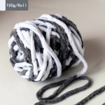 Soft Chunky Hand Knitting Yarn 100G Per Roll Polyester Variegated Yarn Black White Grey Mixed Colors Comfortable Variegated Yarn