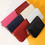 Pu Leather Credit Card Storage Bag Simple Casual Card Holder Solid Color Coin Purse Zipper Around Card Holder Versatile Small St