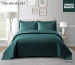 Simon Baker - Italian Velvet Bedspread Set - Teal Various Sizes - King - 270CM X 270CM + 2 Pillowcases 50CM X 70CM +