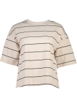 Cream Striped Crew Neck T-Shirt - M Assorted