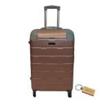 Smte Durable Elegance: Abs Suitcase Medium 65CM With Smte Keyring 1 Piece Rose Gold With Keychain