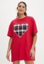 Cotton On 90S Graphic T-Shirt Nightie - Warm Cherry/gingham Heart